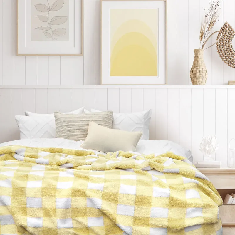 Odyssey Living Golden Fleece Check Blanket