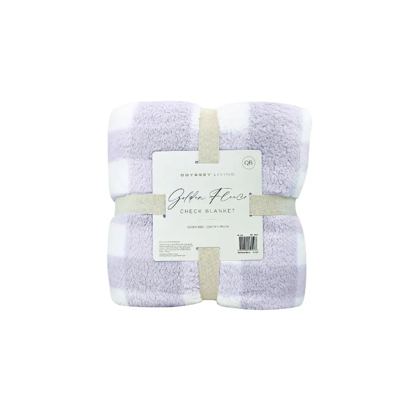 Odyssey Living Golden Fleece Check Blanket