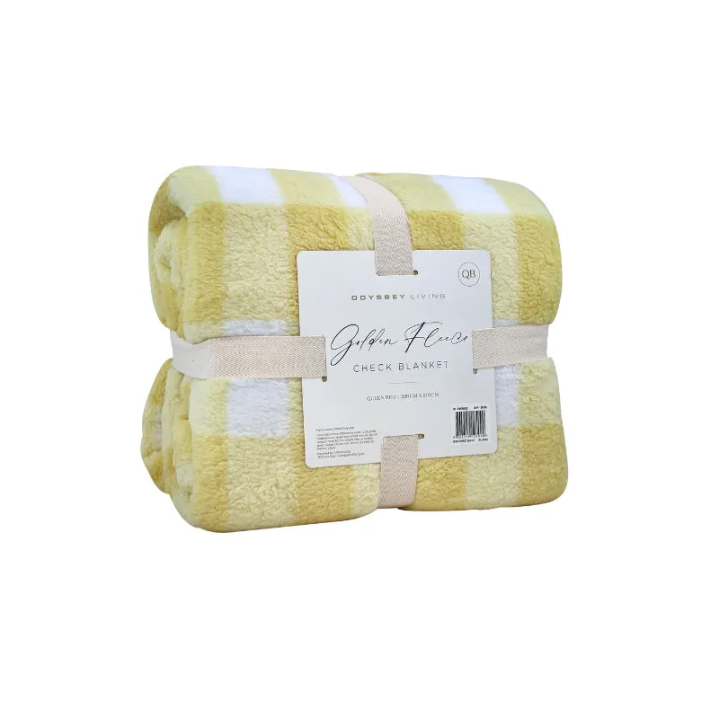 Odyssey Living Golden Fleece Check Blanket