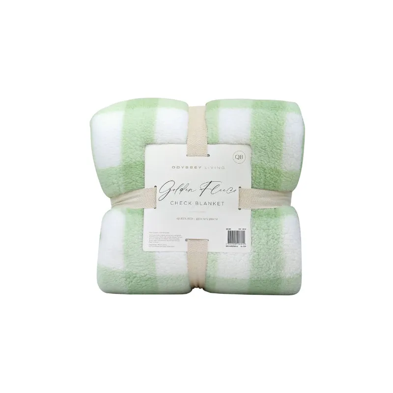 Odyssey Living Golden Fleece Check Blanket
