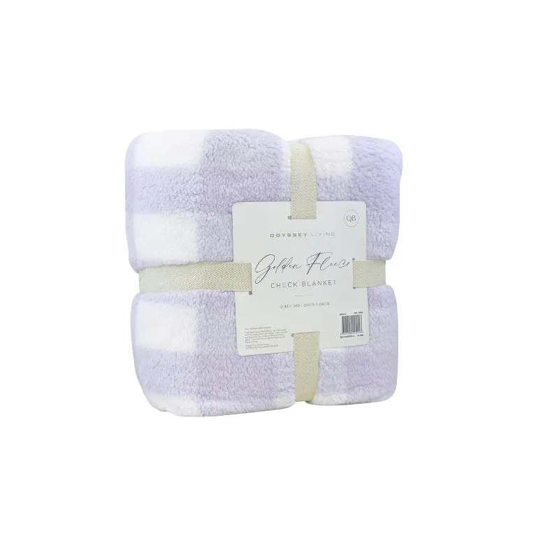 Odyssey Living Golden Fleece Check Blanket