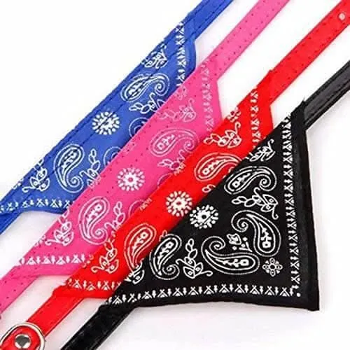PetGains PGSD Triangle Bandana Scarf Pet Collar with Adjustable PU Leather Neckerchief (XL)- Purple