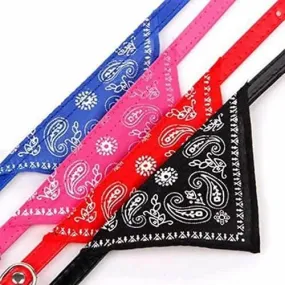 PetGains PGSD Triangle Bandana Scarf Pet Collar with Adjustable PU Leather Neckerchief (XL)- Purple