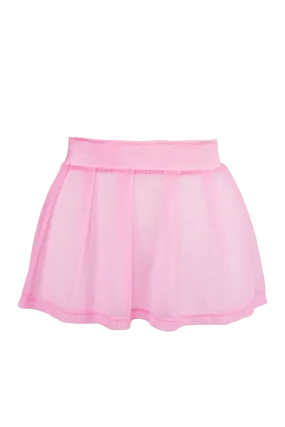Pleated Mini skirt sheer mesh / Festival & Rave skirt / BABY PINK