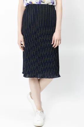 Pleated Skirt With Polka Dot Print