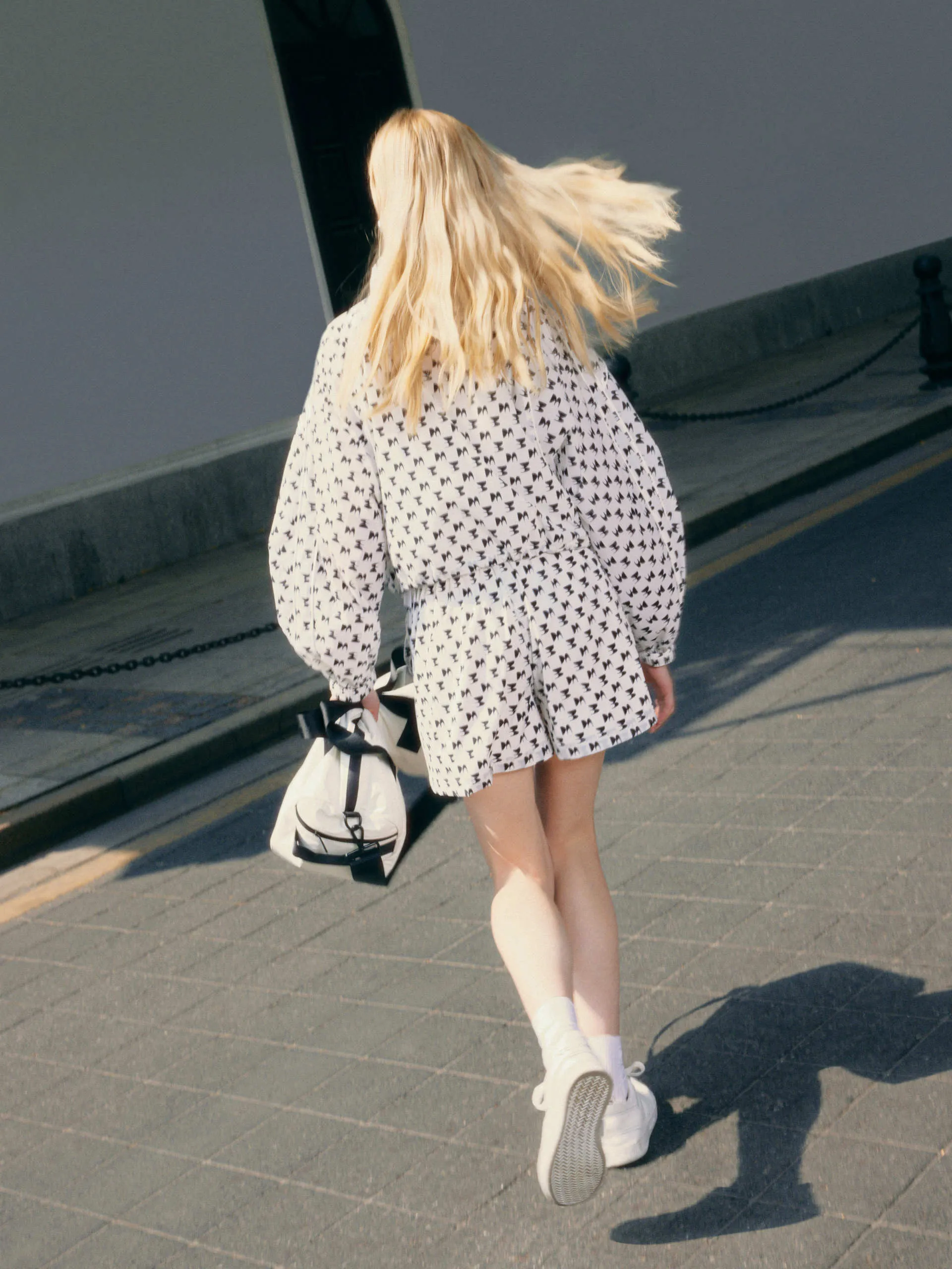 Printed Sheer Hoodie Jacket