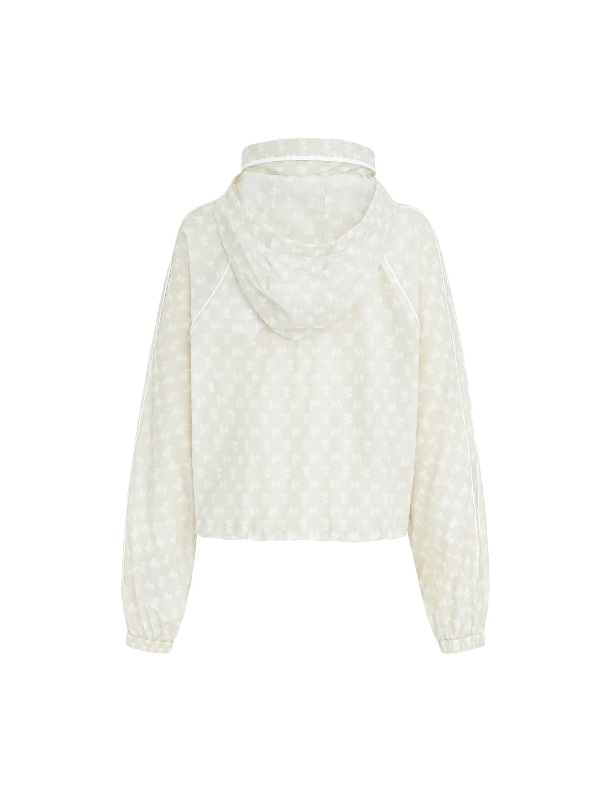 Printed Sheer Hoodie Jacket
