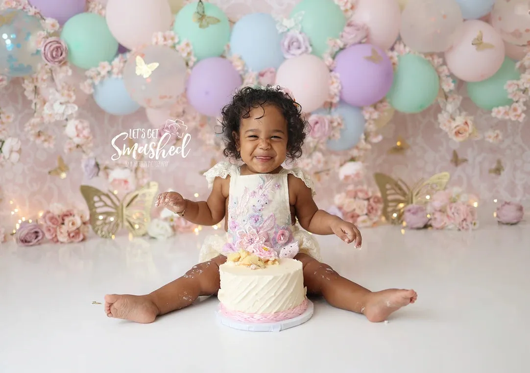 Purple Floral Embroidered Lace Romper #1001158