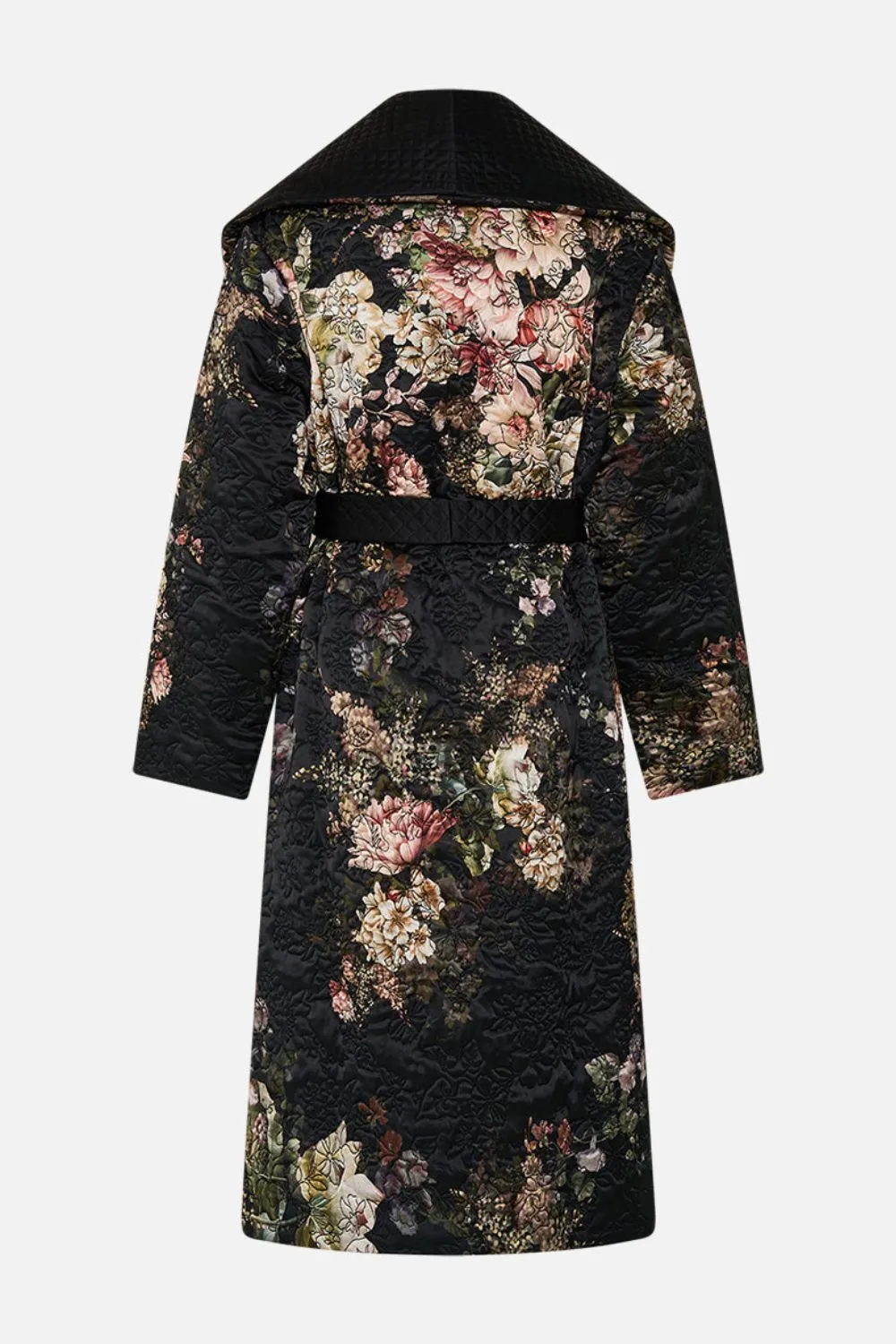 QUILTED LONG WRAP COAT DYNASTY DAZE