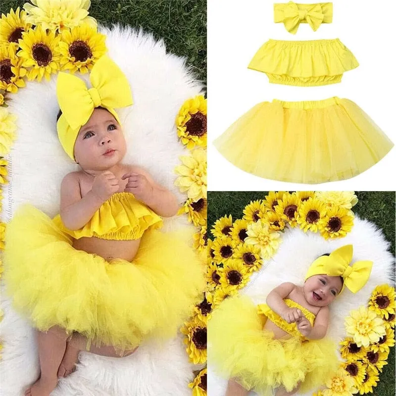 "Pretty As A Daffodil" 3 PC Tutu Skirt Set
