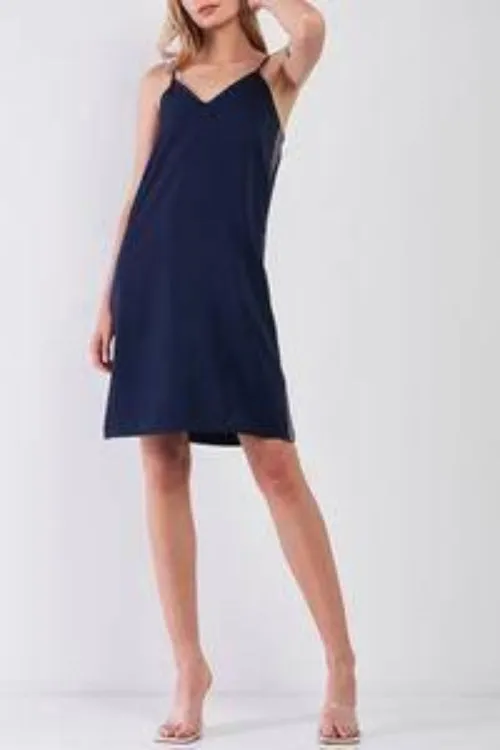 Racer Side Stripe Midi Slip Dress