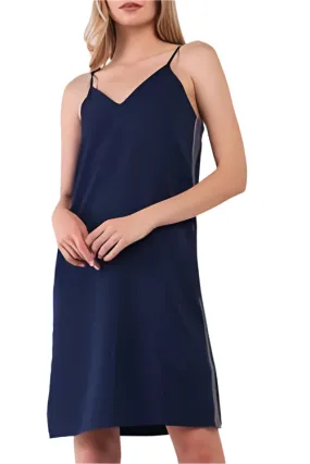 Racer Side Stripe Midi Slip Dress