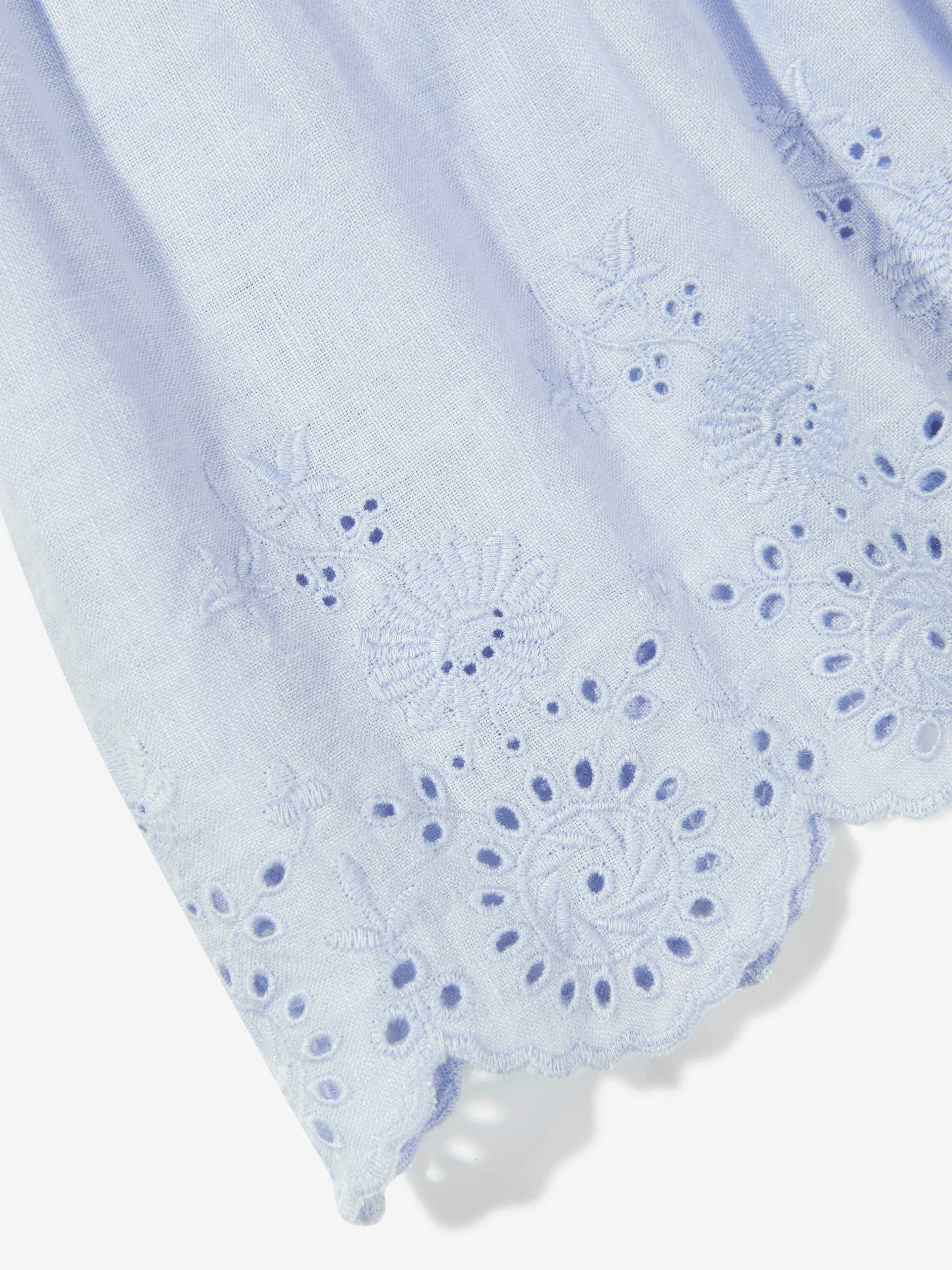 Ralph Lauren Girls Embroidered Shirt Dress in Blue