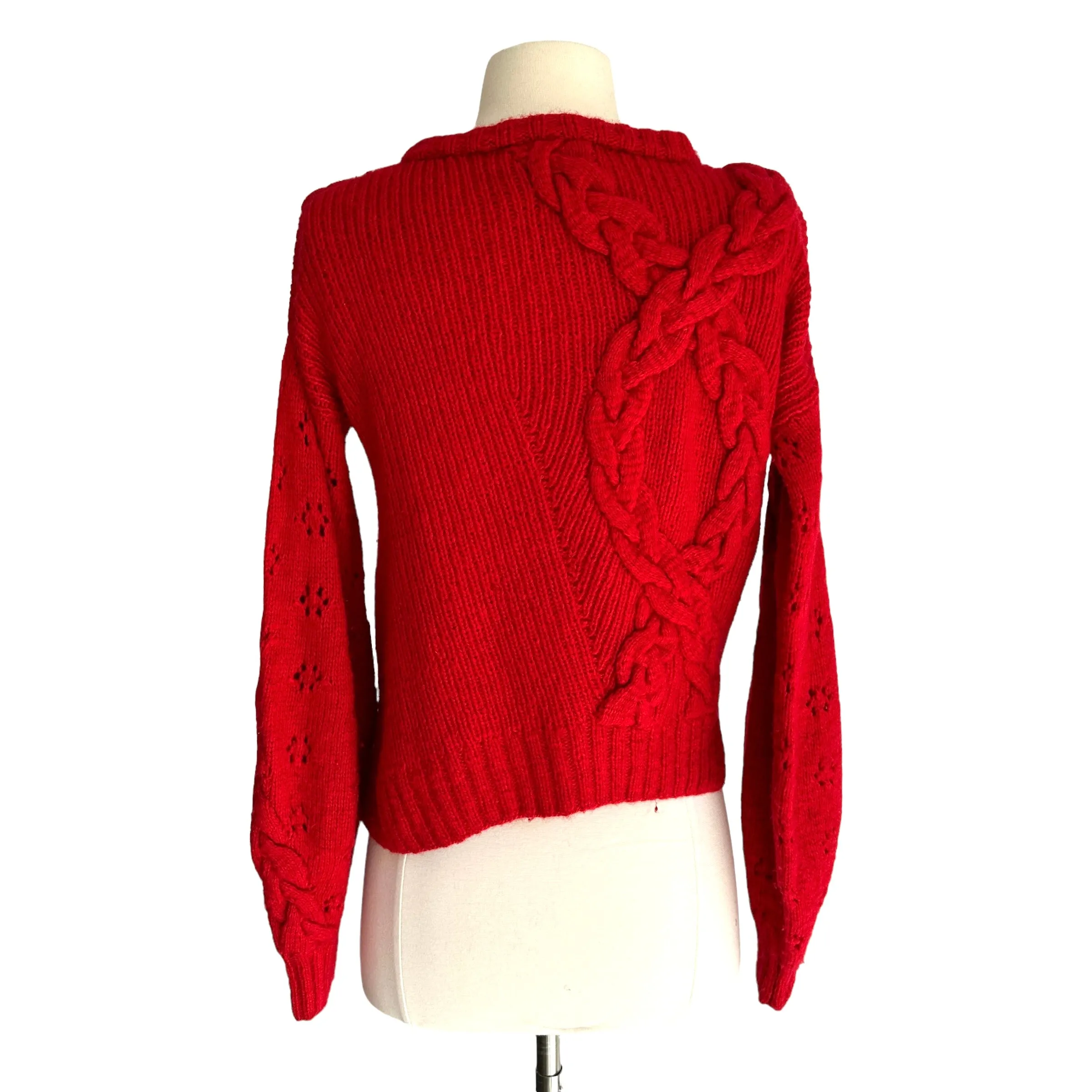 Red Asymmetrical Sweater - S