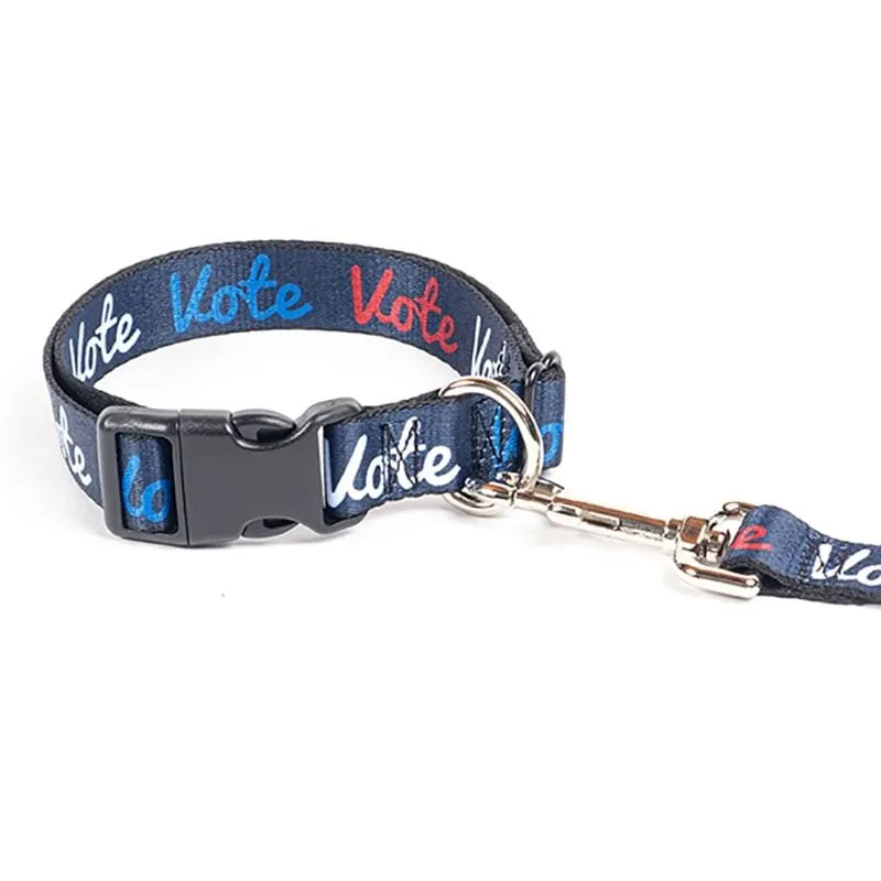 Red, White and Vote Dog Collar by Paula Kong