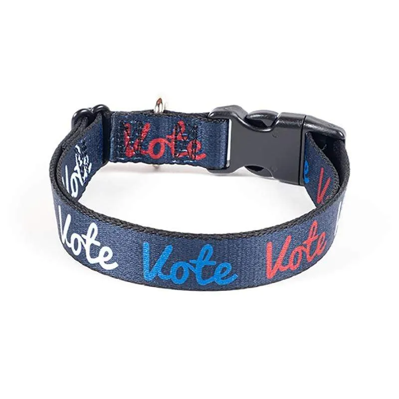 Red, White and Vote Dog Collar by Paula Kong