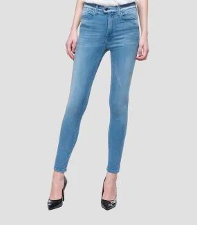 Replay Womens Touch Super High Waist Skinny Jeans, WA642 247 T44 010, Blue Power Stretch Denim