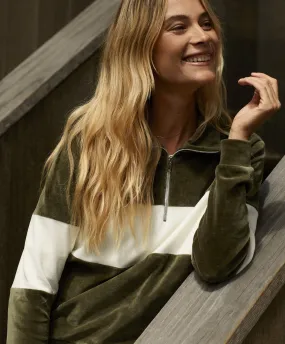 Ronan Velour Zip Pullover - Outerworn