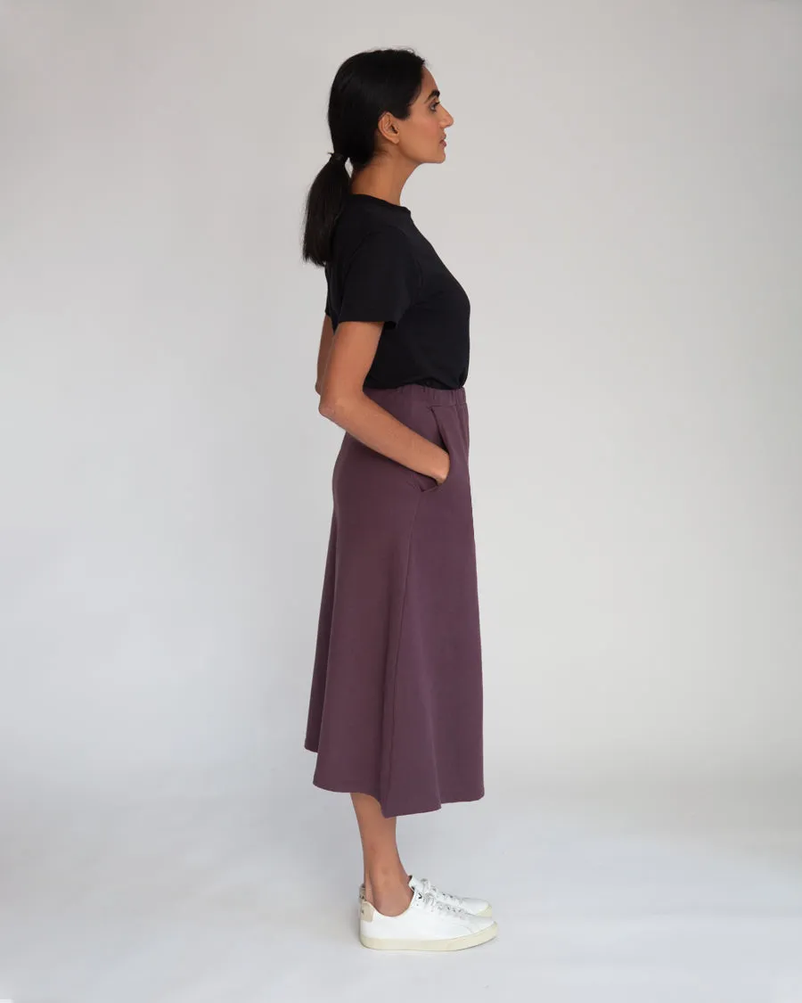 Ronda Organic Cotton Skirt In Plum