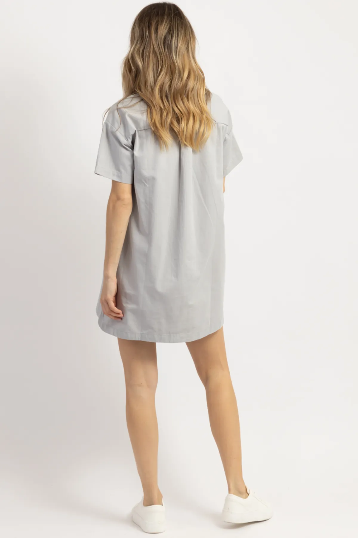 RONNIE BLUE CONTRAST SHIRT DRESS