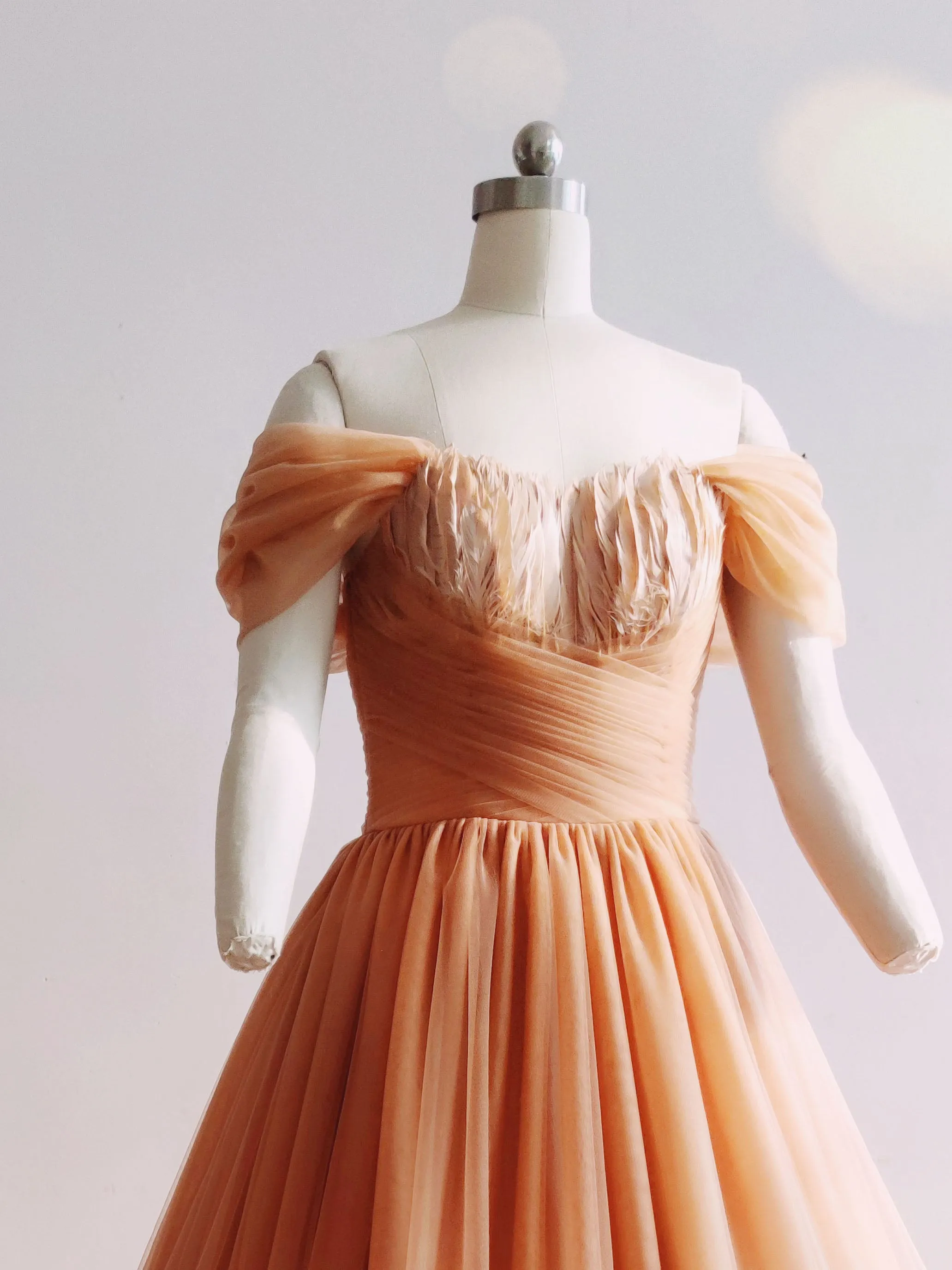 Rust Red/White Wedding Party Dress