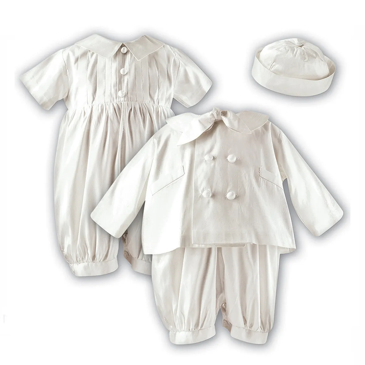 Sarah Louise - Boys Christening outfit, silk, ivory