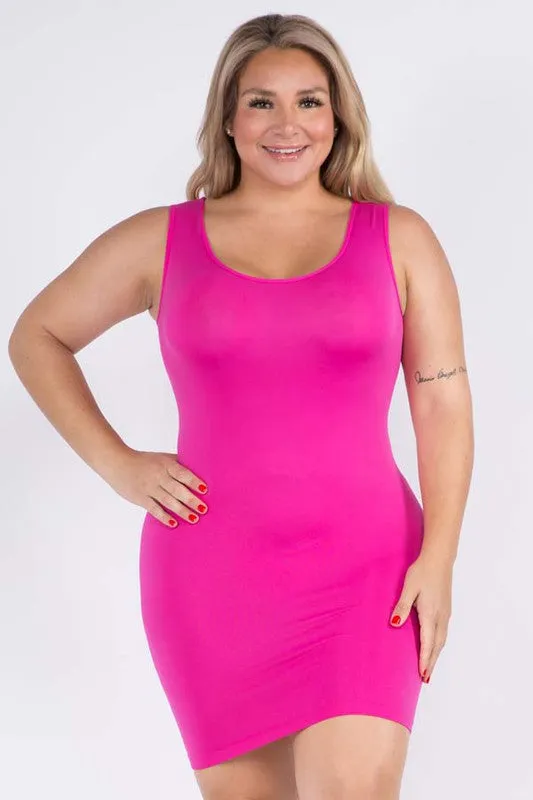 Seamless Slip Dress - Fuchsia