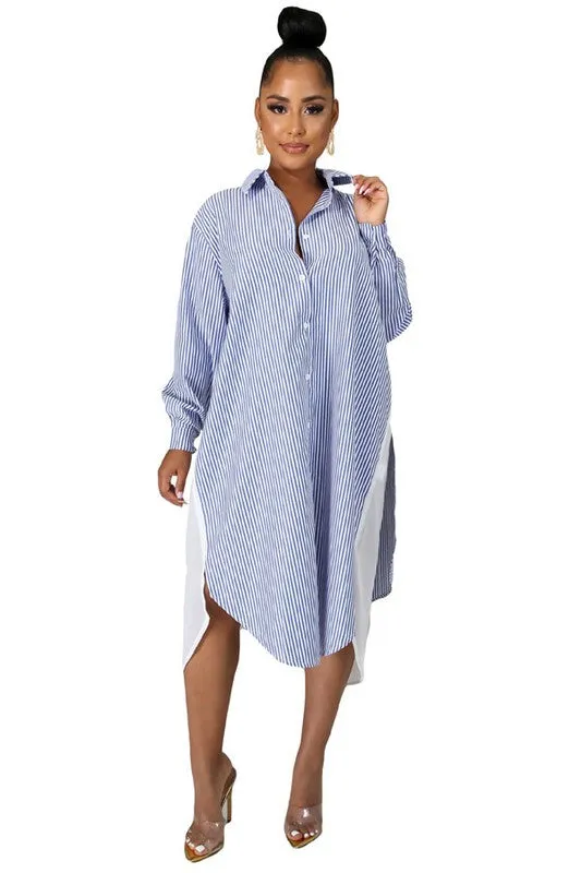 Sexy Shirt Maxi Dress
