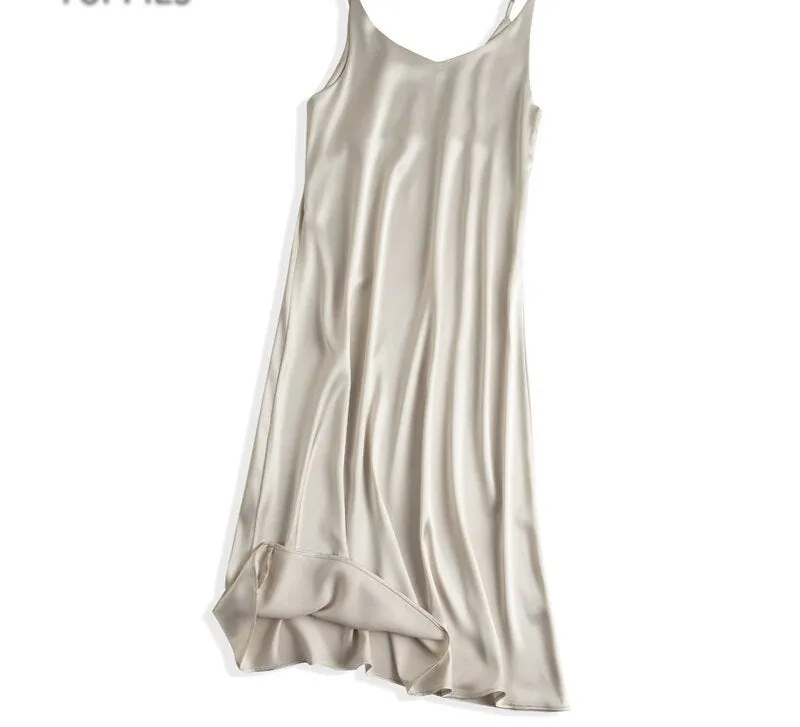 Silk Dress | Women Satin Dress | Simple Silk Dress | Satin Midi Dress | Shiny Sundress Dress | Midi silk slip dress | Spaghetti Strap Dress