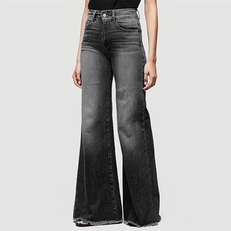 Slim fit flared trousers denim trousers -  Women's Bottom