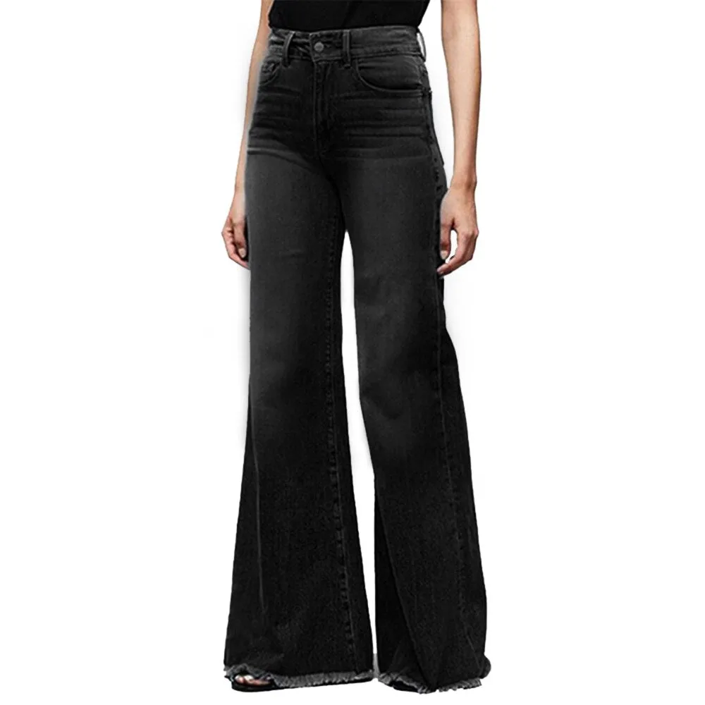 Slim fit flared trousers denim trousers -  Women's Bottom