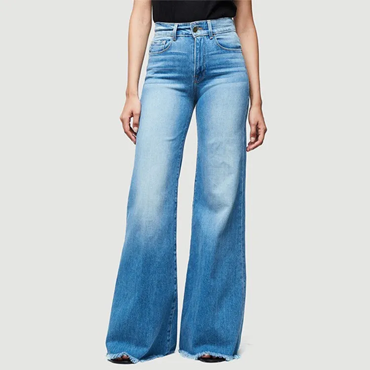 Slim fit flared trousers denim trousers -  Women's Bottom