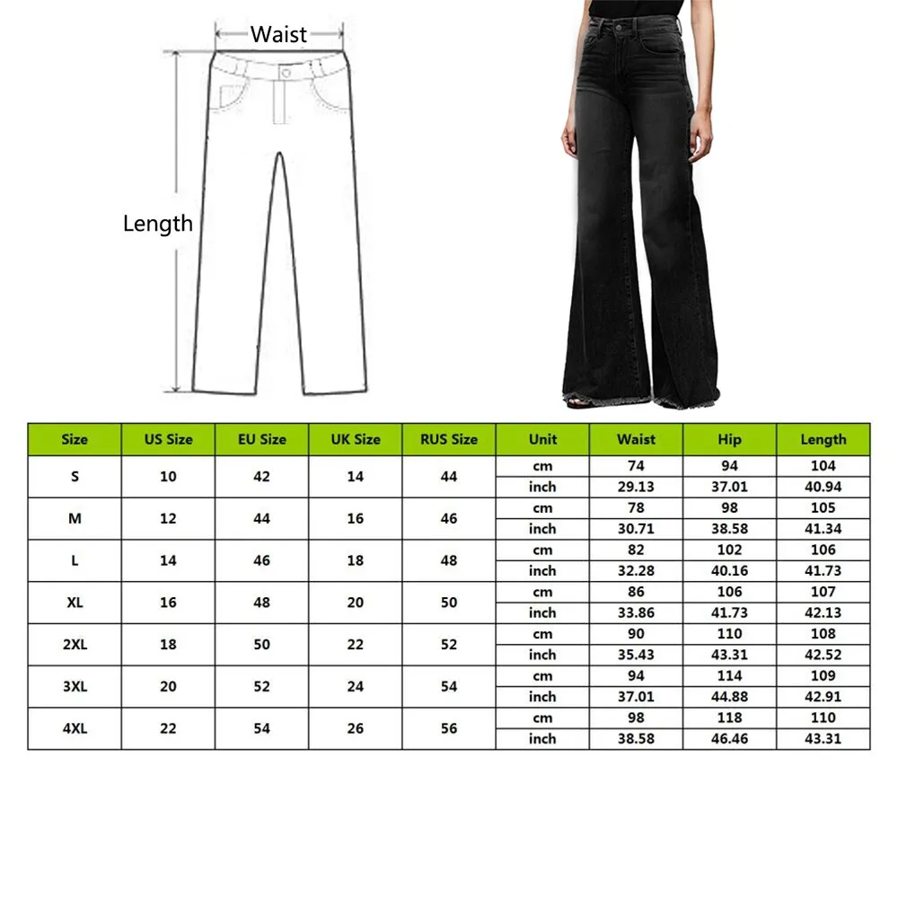 Slim fit flared trousers denim trousers -  Women's Bottom