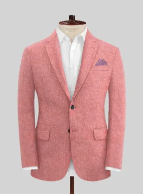 Solbiati Herringbone Coral Red Linen Jacket