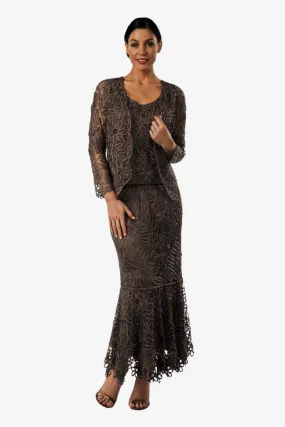Soulmates C9127 Hand Crocheted Mother of the Bride/Groom Jacket Top and Skirt Set