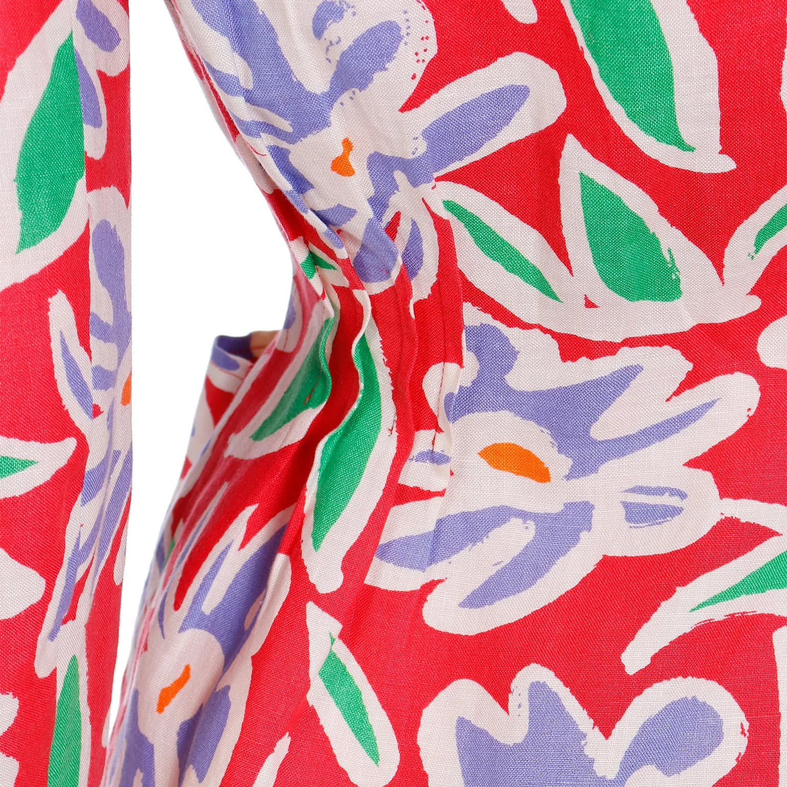 S/S 1992 Emanuel Ungaro Red Floral Abstract Print Blazer