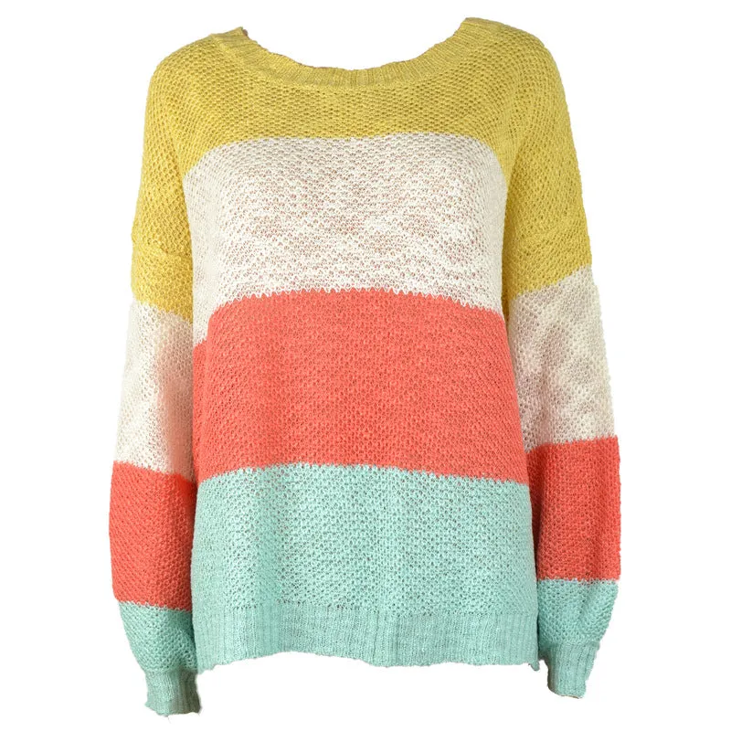 Striped Long Sleeve Loose Sweater