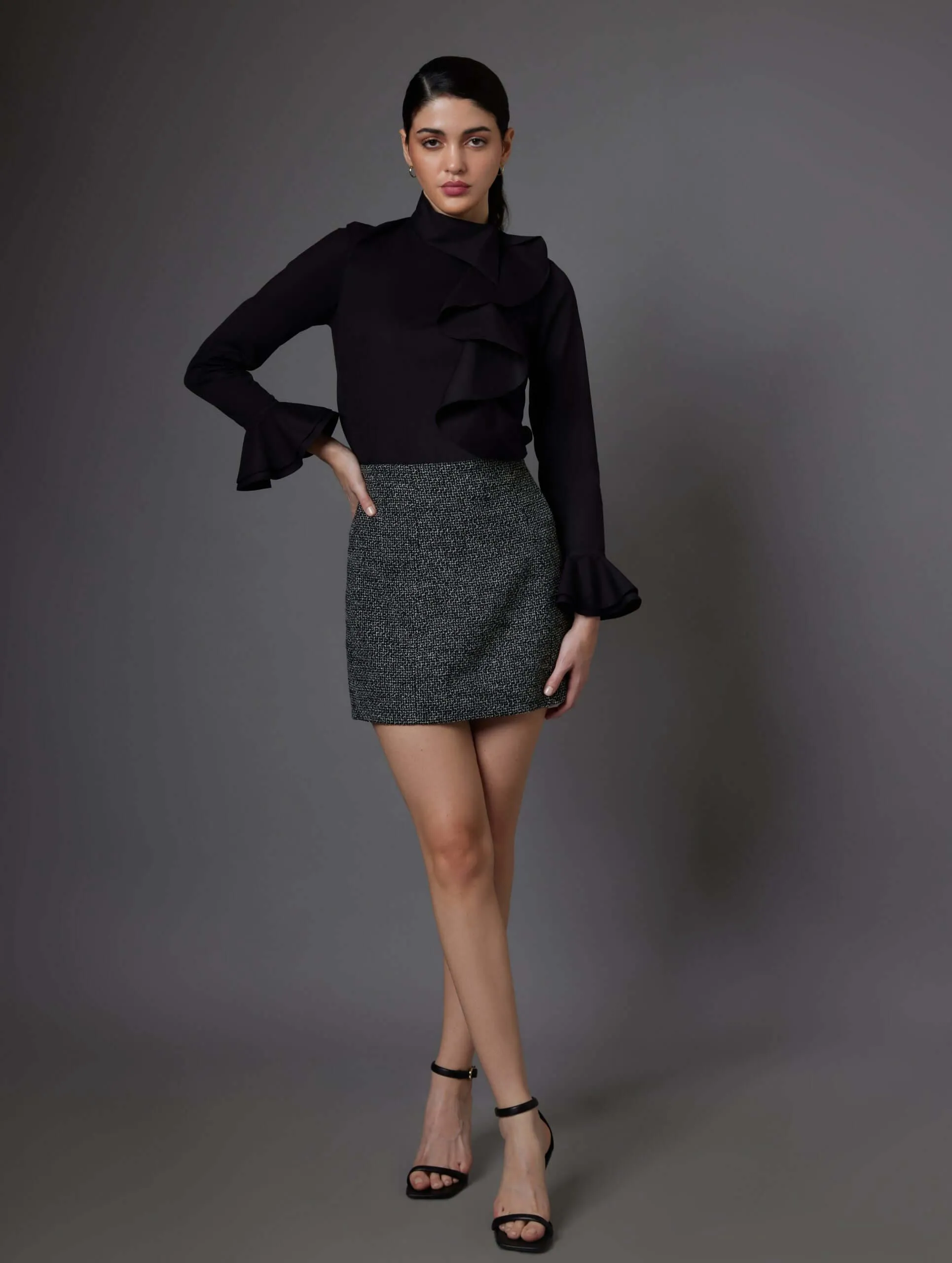 Tailored Side Ruffle Shirt