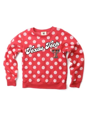 Texas Tech "Polka Dot Script" INFANT Fleece Pullover