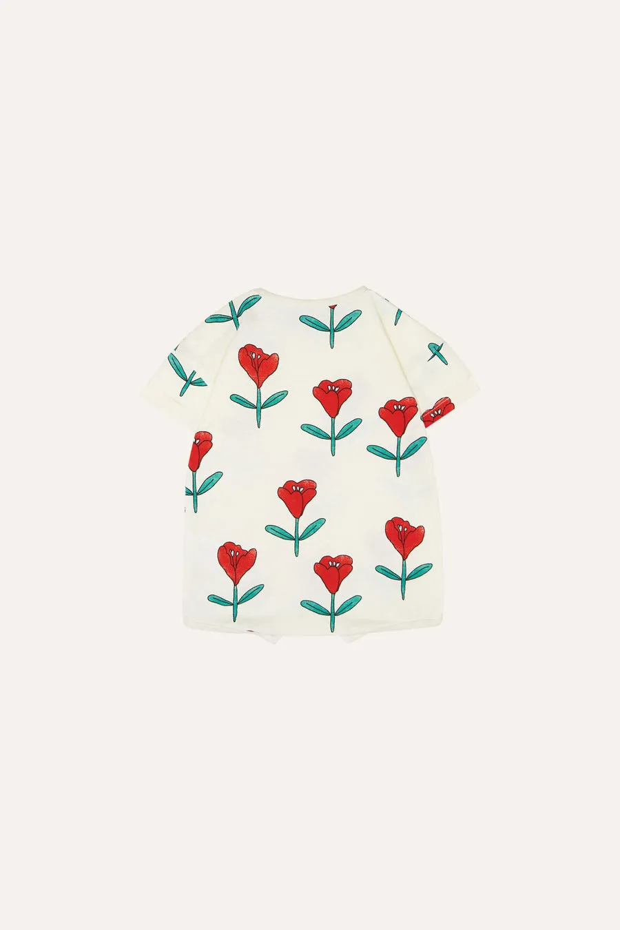 THE CAMPAMENTO ECRU TULIPS ALLOVER ROMPER