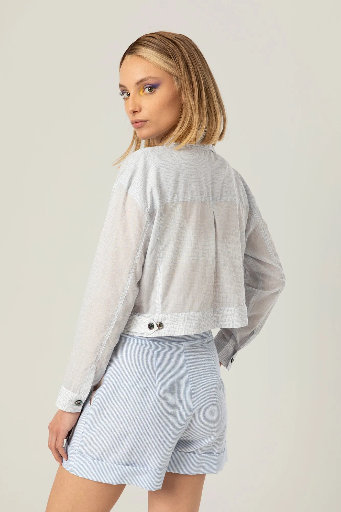 The Light Jacket | Sheer Blue Printed
