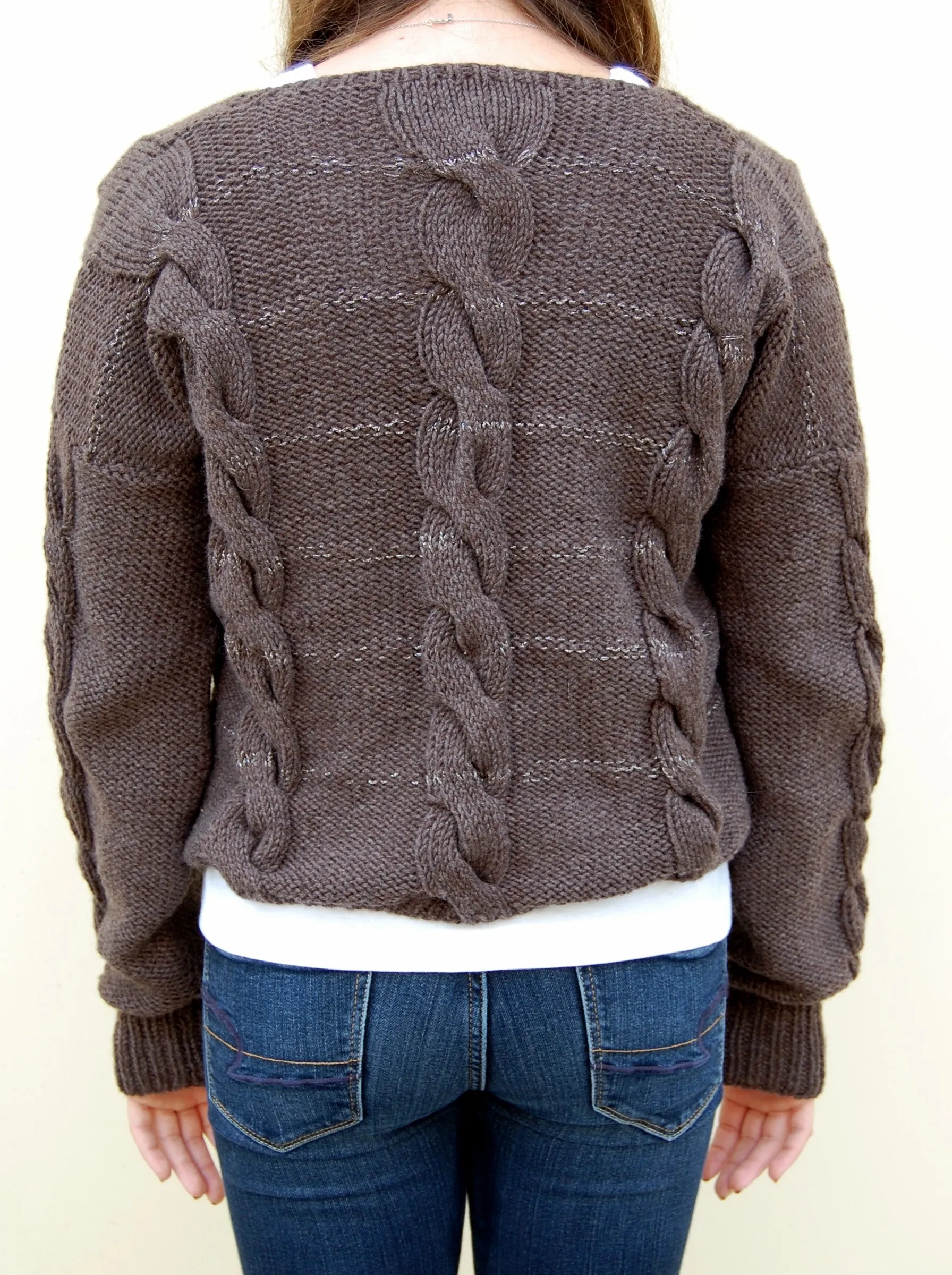 Three Cable V Neck Pullover Pattern