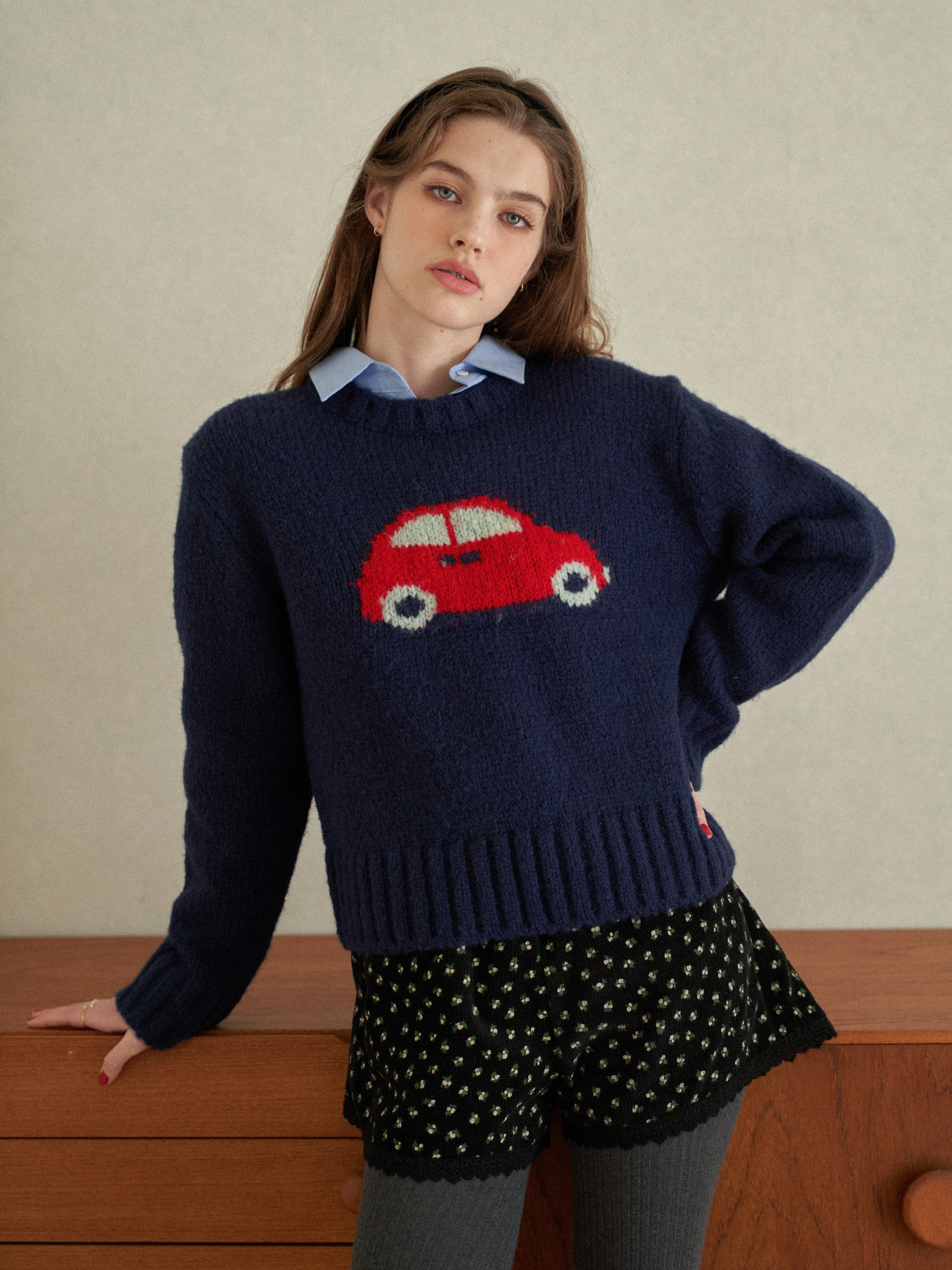 Tiny Flower Corduroy Half Pants