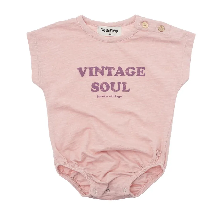 TOCOTO VINTAGE PINK PRINT ROMPER