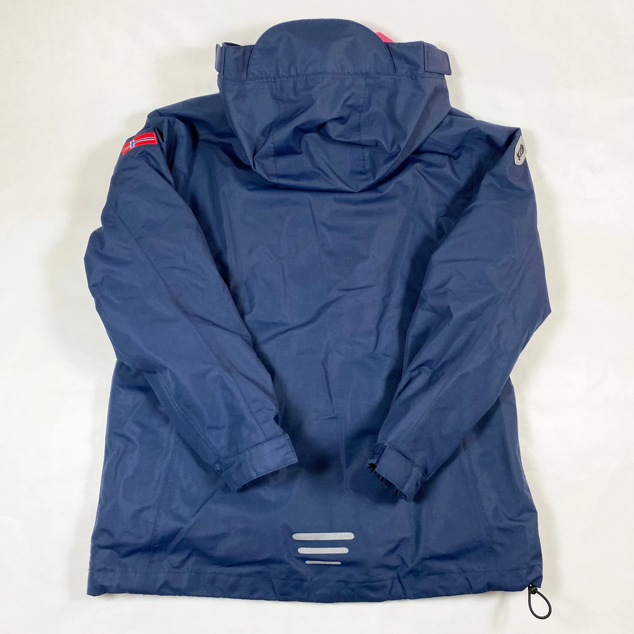 Trollkids navy shell jacket with detachable fleece 152