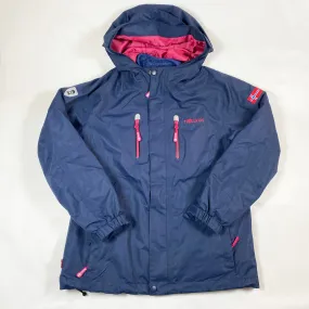 Trollkids navy shell jacket with detachable fleece 152