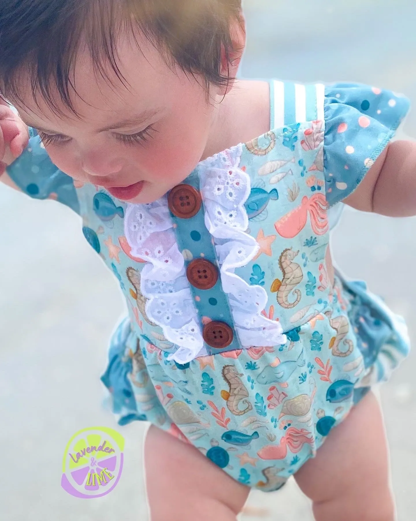 Under the Sea Ruffle Butt Romper