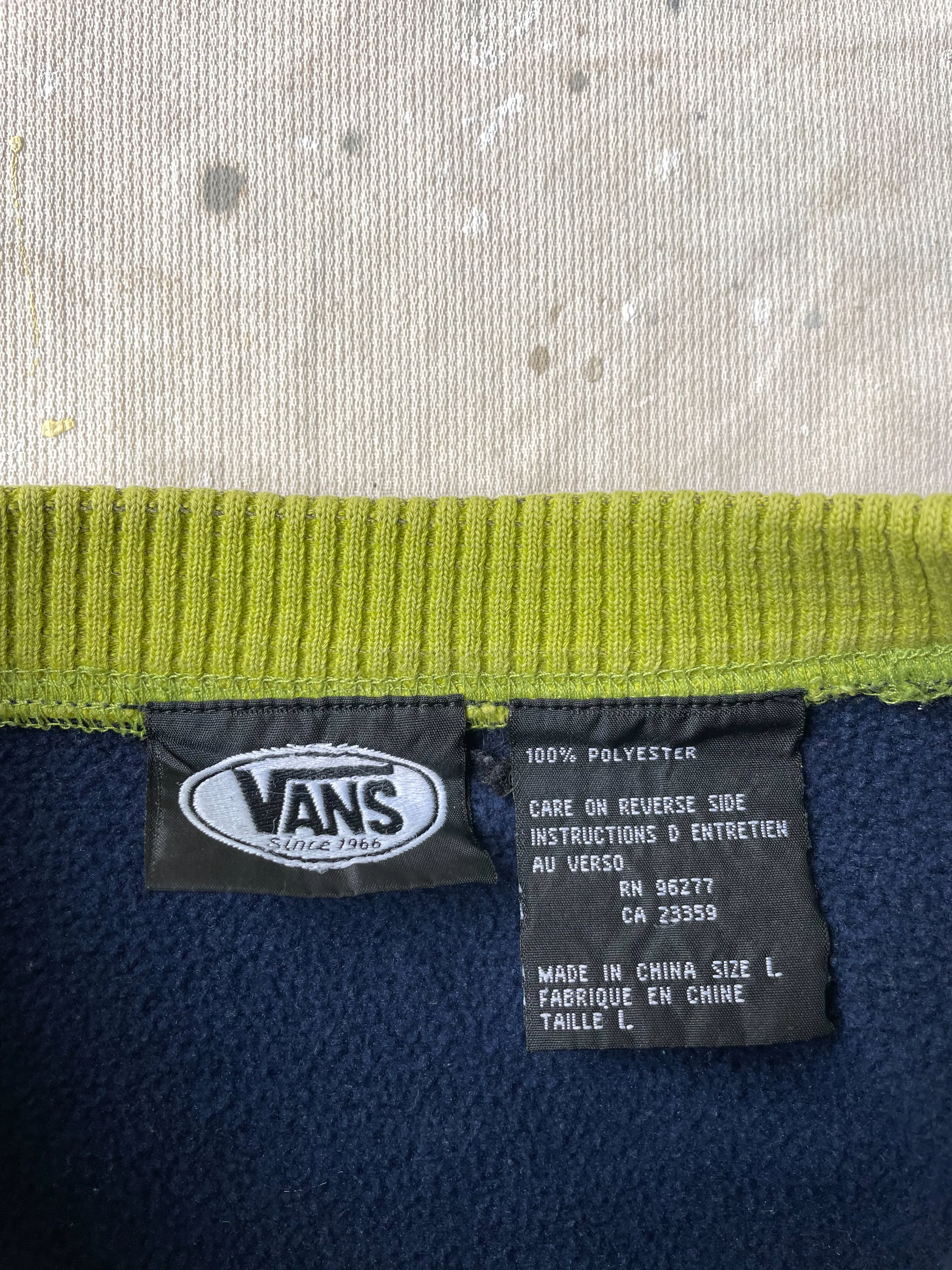 VANS FLEECE LINED CREWNECK—NAVY [L/XL]