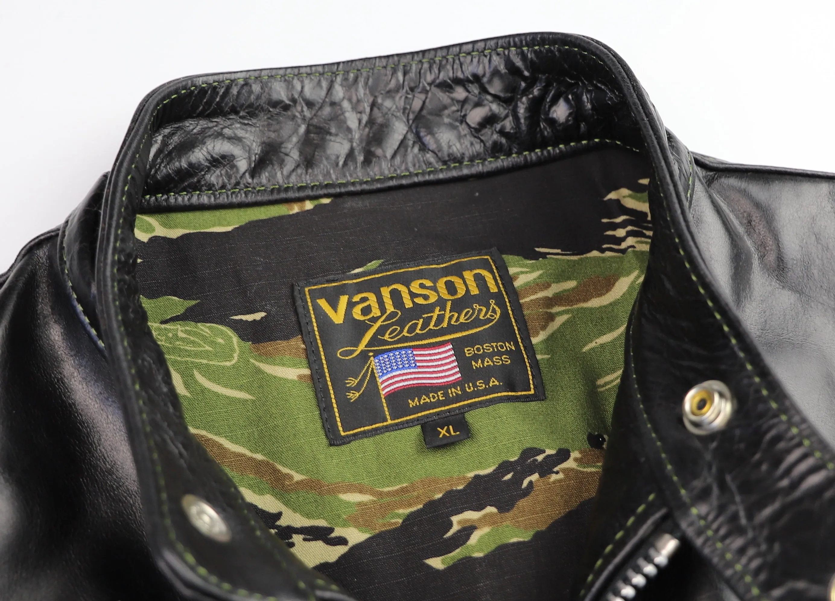 Vanson Agent X Slim Fit Cafe Racer, Black Bainbridge, size XL