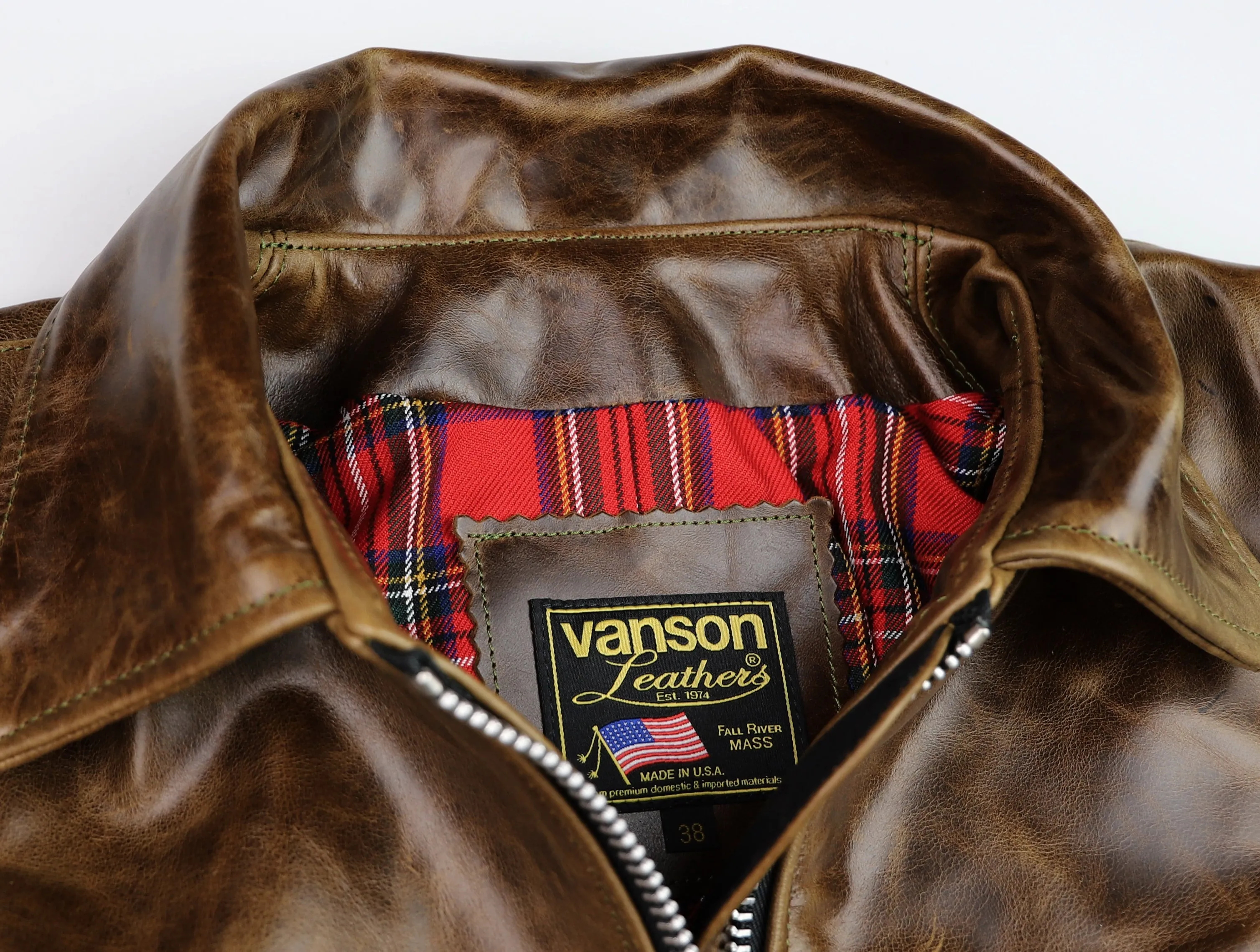 Vanson Slimfit Oxford, Dark Maple Bainbridge, size 38